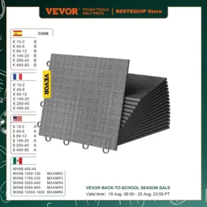 VEVOR Garage Flooring Tiles 12"x12" 25 Or 50 Pack Graphite Interlock  Floor Suitable For Basement Gym Mat