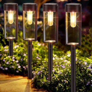 6/12 Pack Solar Pathway Lights Outdoor,  Auto On/Off