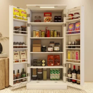 Cabinets.Kitchen Pantry Storage Cabinet w/LED, 50"